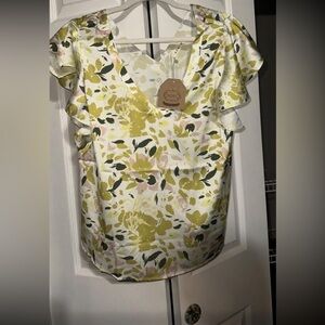Kori Yellow and Green Floral Blouse